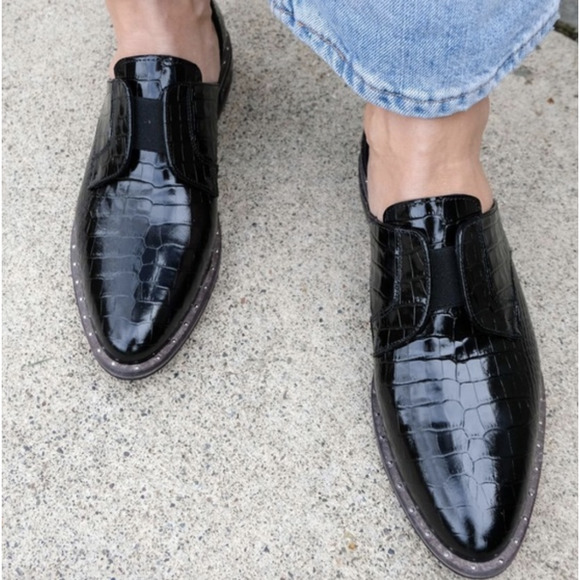 Freda Salvador Shoes - FREDA SALVADOR D’Orsay Oxfords Croc Embossed 8.5